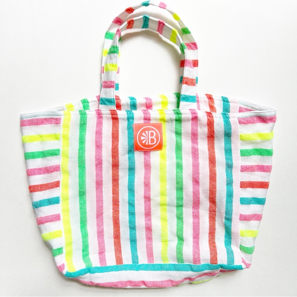 Las Bayadas - El Mauricio - Neon Rainbow Striped Beach Tote Small